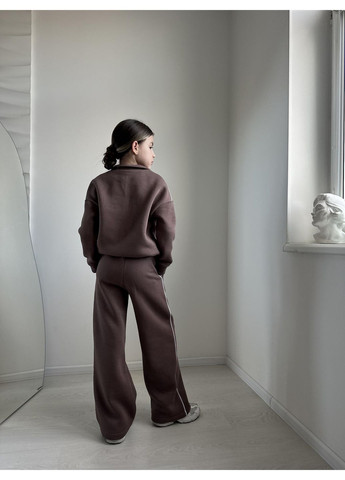 Коричневий зимній костюм (штани, світшот) підлітковий брючний IRmAS оверсайз