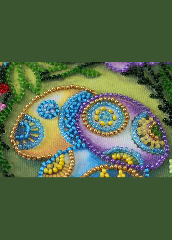 Набір-міді для вишивання бісером на натуральному художньому холсті "Великодній віночок" Abris Art (299471859)