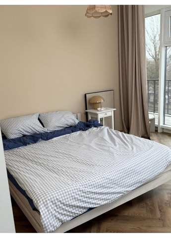 Постільна білизна з резинкою ГеоПринт, сатин Евро розмір, наволочки 70/70 No Brand (364220383)