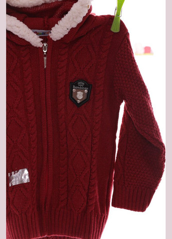 Червоний зимовий в'язана кофта для хлопчика bambican червона. 92 см (26814) BABYKROHA