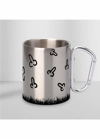 Кружка металлическая с карабином "Планы на День" 300 мл Серебряная No Brand (324264088)