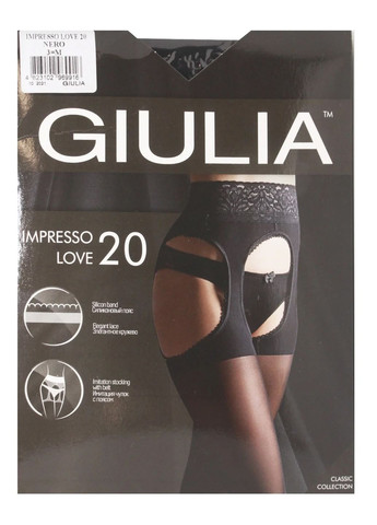 Колготки с имитацией чулок IMPRESSO LOVE 20 den (nero-4) Giulia (286379900)