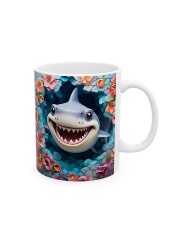 Керамическая чашка с дизайном "Акула" No Brand (368671840)