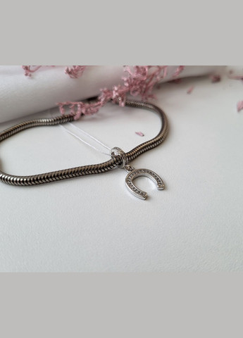 Серебряный шарм подвеска Подкова в белых камнях серебро 925 проба Родированное 615п 1.05г No Brand (306743167)