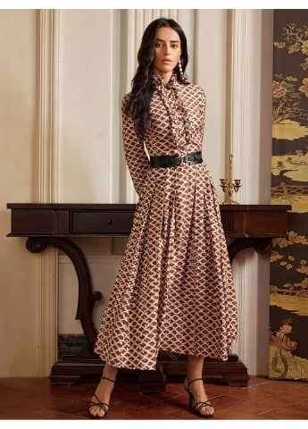 Коричнева сукня SHEIN колор блок