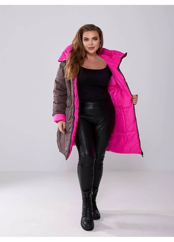 Коричнева демісезонна куртка жіноча двухстороння Style Point