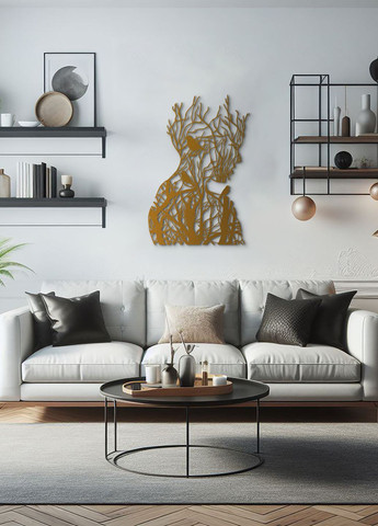 Картина лофт, настінний декор для дому "Мереживо дівчина з птахами", декоративне панно 70х48 см Woodyard (292112899)