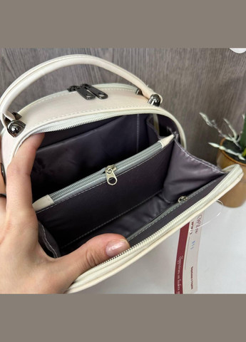 Женская мини сумочка на плечо каркасная Молочный No Brand (298996834)