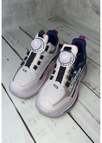 Комбіновані всесезонні кросівки дитячі на дівчинку рожево-фіолетовий (472) Apawwa