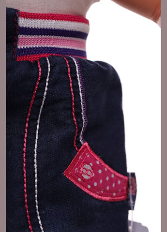 Синие зимние джоггеры джинсы на травке для девочки с бантиком синие 92 см (30125) BABYKROHA