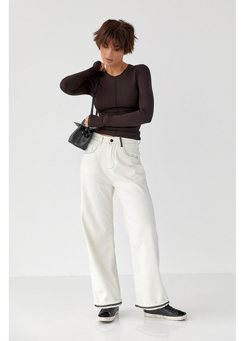 Однотонний лонг із еластичної тканини - темно-коричневий колір Lurex (364967715)