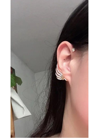 Золотистая правая каффа в стразах крыло ангела без прокола, арт. 1433 No Brand (361384976)