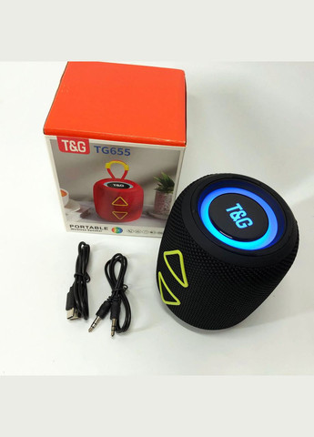 Портативная колонка TG655 5W с RGB подсветкой и ремешком, Bluetooth колонка для улицы. Цвет: черный No Brand (359475235)