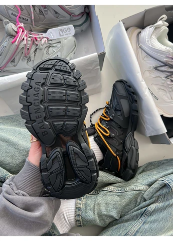 Кроссовки женские и мужские Balenciaga Track Trail Laces Black Orange | Баленсиага Трак Треил Лейсес черные No Brand чёрные демисезоны (378127612)