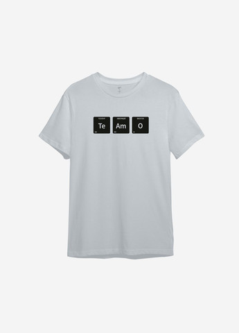 Сіра всесезон футболка з принтом "te a mo" ТiШОТКА