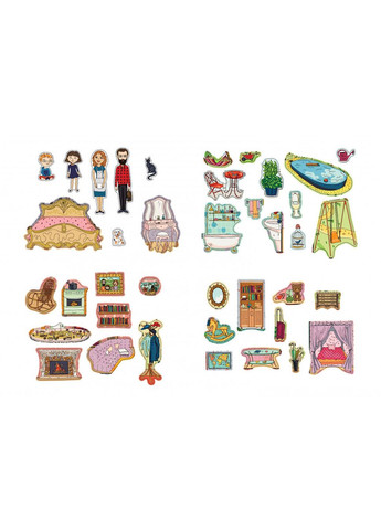 Дитяча гра з багаторазовими наклейками "Ляльковий будиночок" KP-003 укр. мовою УМНЯШКА (333702302)