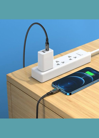 Кабель для зарядки телефона з дисплеєм та швидкою зарядкою PD Type-C to Lightning Apple Iphone S51 |120см, 20W| Чорний Hoco (337350653)