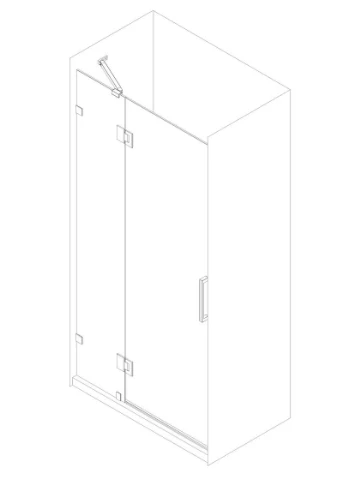 Дверь в нишу SR SD04-120x200-TR-01 прозрачное стекло Easy Clean 10мм, хром (KR5387) KOER (388159268)
