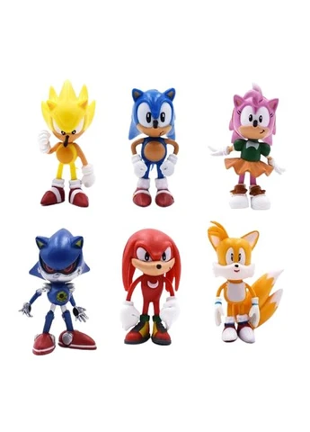 Игровой набор Super Sonic 6 фигурок 6-7 см Супер Соник - Майлз Тейзл - Эми Роуз - Ехидна Наклз - Метал-Соник - Супер Шэдоу Shantou (393633219)