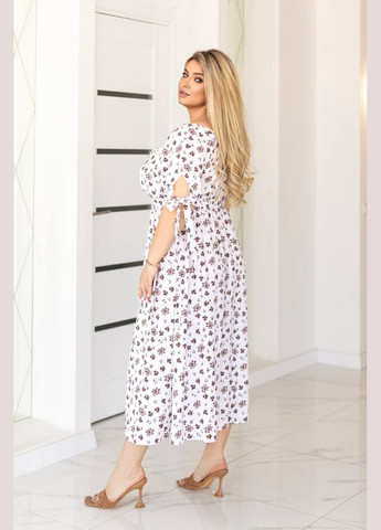 Білий повсякденний сукня жіноча Гермес з квітковим принтом