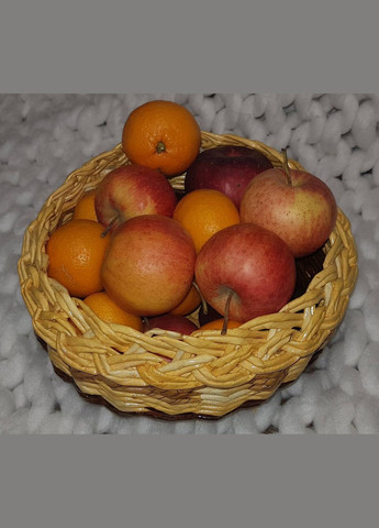 Корзинка декоративная для сервировки или хранения ручной работы, круглая No Brand (315638176)