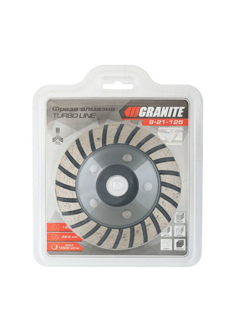 Фреза алмазная торцевая для камня TURBO LINE 125х22.2 мм Granite (288188648)