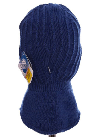 Шапка-шлем для мальчика вязкая термоутеплитель на флисе Racers 87 синяя 3г+ (50691) BABYKROHA (317042770)