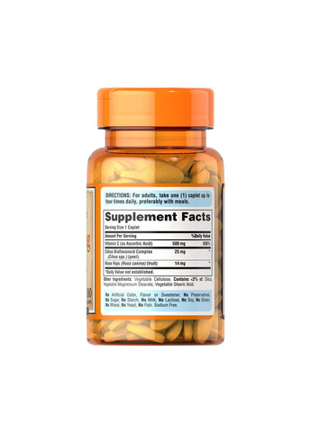 Комплекс витамина C-500 Vitamin C-500 mg with Rose Hips Time Release - 100 caps Puritans Pride (364201577)