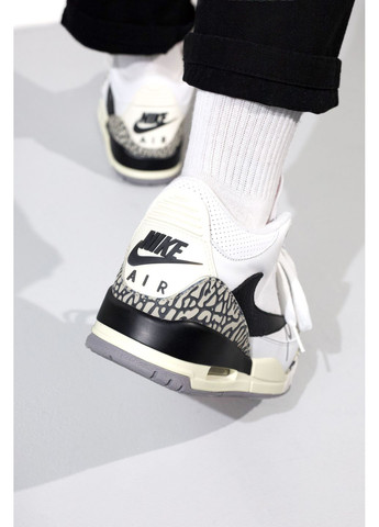 Белые демисезонные кроссовки мужские nike air jordan 3 retro white / brown найк аир джордан No Brand