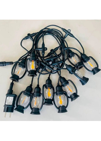 Гірлянда світлодіодна новорічна з ефектом полум'я роботою від мережі 5 м 10 лампочок (482145-Prob) Жовте світіння Unbranded (370914558)