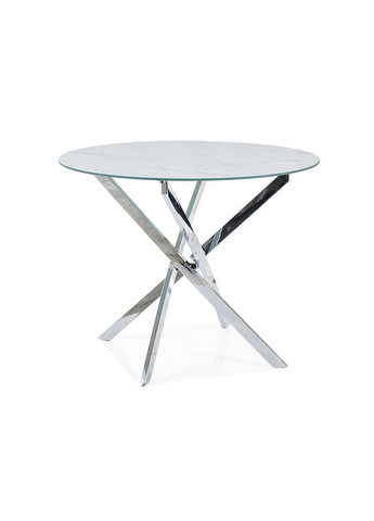 Стіл обідній AGIS ефект білого мармуру / Хром діаметр 90 AGISCCH90 Signal (372178594)
