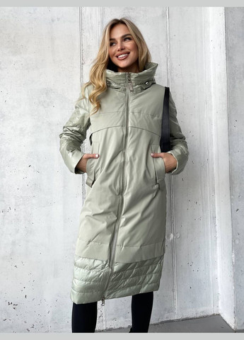 Оливкова жіночий весняне пальто колір оливка р.xxl 451082 New Trend