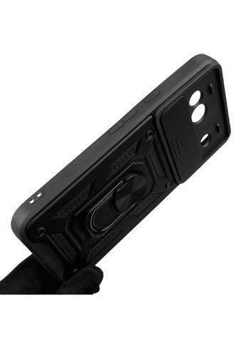 Чехол для Pixel 8A бронированный с кольцом-держателем со шторкой на гугл пиксель 8а чёрный rg1 Google (366019106)