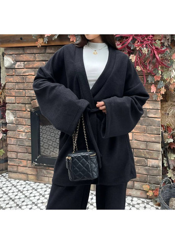 Жіночий теплий комплект з ангора рубчик (кардіган + палаццо) No Brand (366391787)