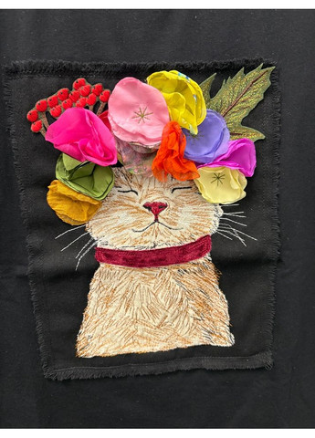 Футболка жіноча "Заквітчаний кіт" MKNK455555-1 Nora Kvittin - (360898055)