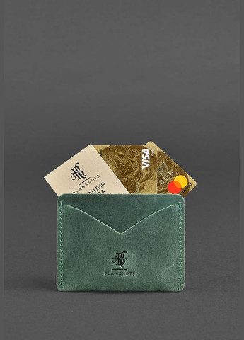 Шкіряна візитниця 5.0 зелена Crazy Horse (A-026219) BlankNote (328444735)