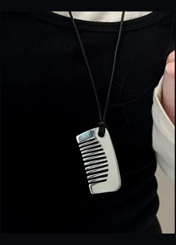 Колье удлиненный кожаный шнурок с кулоном Гребешок No Brand (329424206)