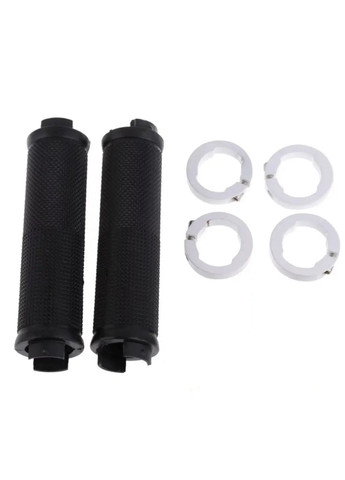 Гріпси каучукові,ручки на кермо велосипеда рифлені з замками в чорно-сріблястому кольорі China (366875198)