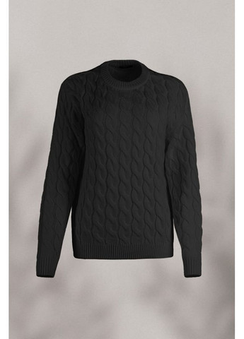 Чорний джемпер з косами 2425 чорний Triko Bakh