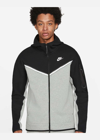 Кофта мужская Tech Fleece Hoodie CU4489-016 черно-серая Nike (280438321)