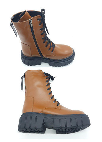 Осенние женские ботинки зимние коричневые кожаные fs-14-7 23,5 см (р) Foot Step