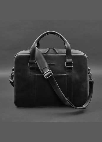 Сумка мужская кожаная через плечо для ноутбука и документов Crazy horse Черный BlankNote (302007904)