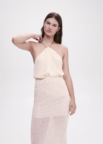 Топ з відкритою спиною молочний Mango (329033717)