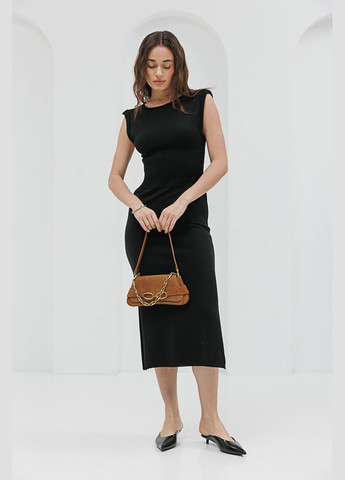 Чорна літнє в'язане чорне плаття з вирізом на спині Arjen