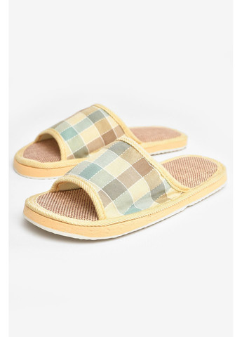 Цветные тапочки домашние женские разноцветные в клеточку Let's Shop