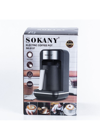 Электрическая турка для кофе SK-0137, 250 мл Черный с хромом Sokany (362456002)