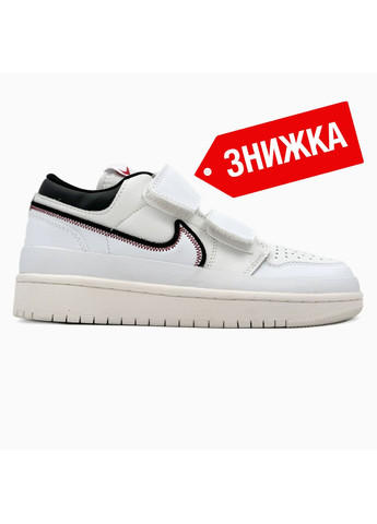 КРОССОВКИ ЖЕНСКИЕ NIKE AIR JORDAN 1 RETRO LOW DOUBLE STRAP WHITE НАЙК АИР ДЖОРДАН No Brand белые демисезоны (368854882)