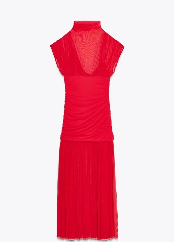 Красное праздничный платье Zara однотонное