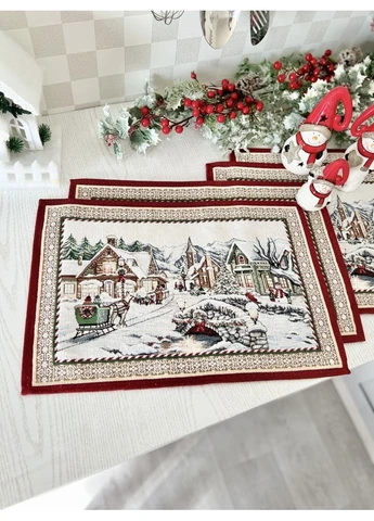 Салфетка гобеленовая BENASK, 33x45, Прямоугольная, Новогодний, Без люрекса, с микрофиброй, 75% полиэстер, 22% хлопок, 3% акрил, LiMaSo (390489362)