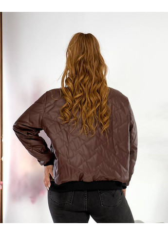 Темно-коричневая демисезонная куртка женская стёганная Style Point